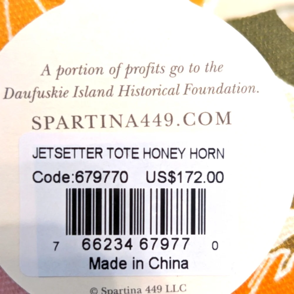 Spartina 449 Pink and Orange Floral Tote Bag with Leather Handles. NWT
